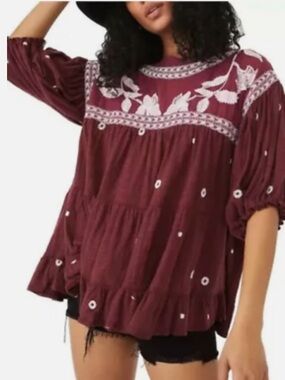 Free People Edie Swing Boho Tee